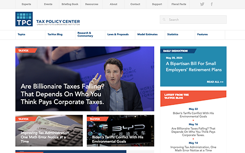 Tax Policy Center website
